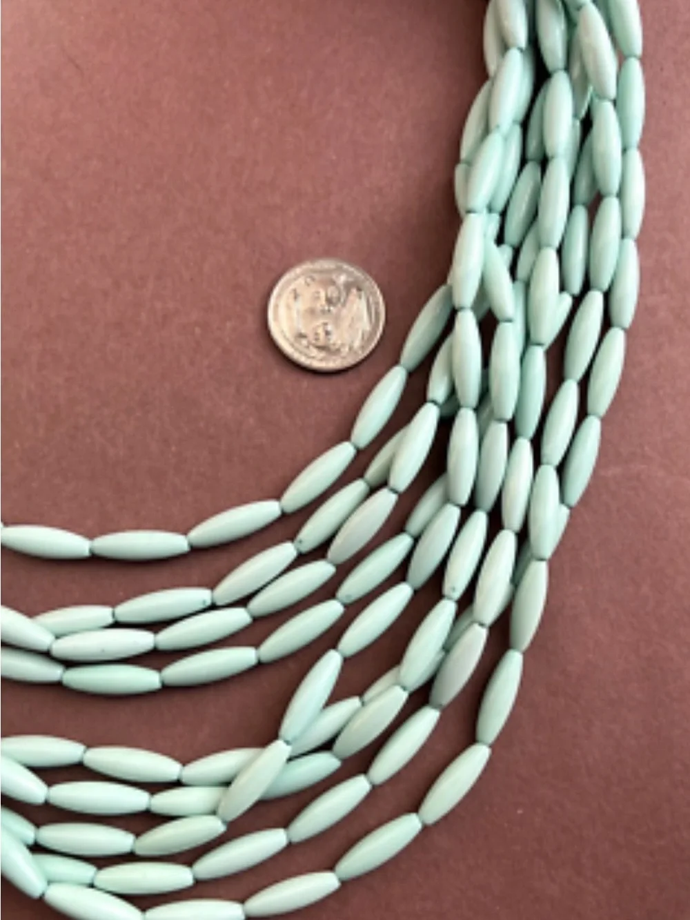 Multi-Strand Mint Bead Statement Necklace for Women